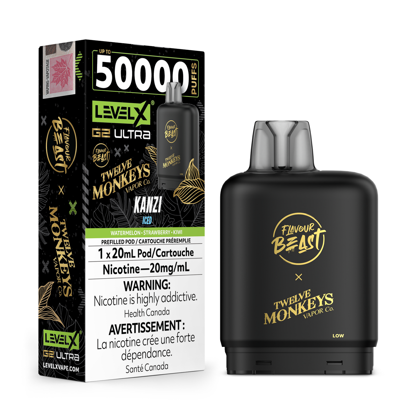 LEVEL X G2 ULTRA TWELVE MONKEYS BLENDS 50K PUFFS (EXCISE AB)