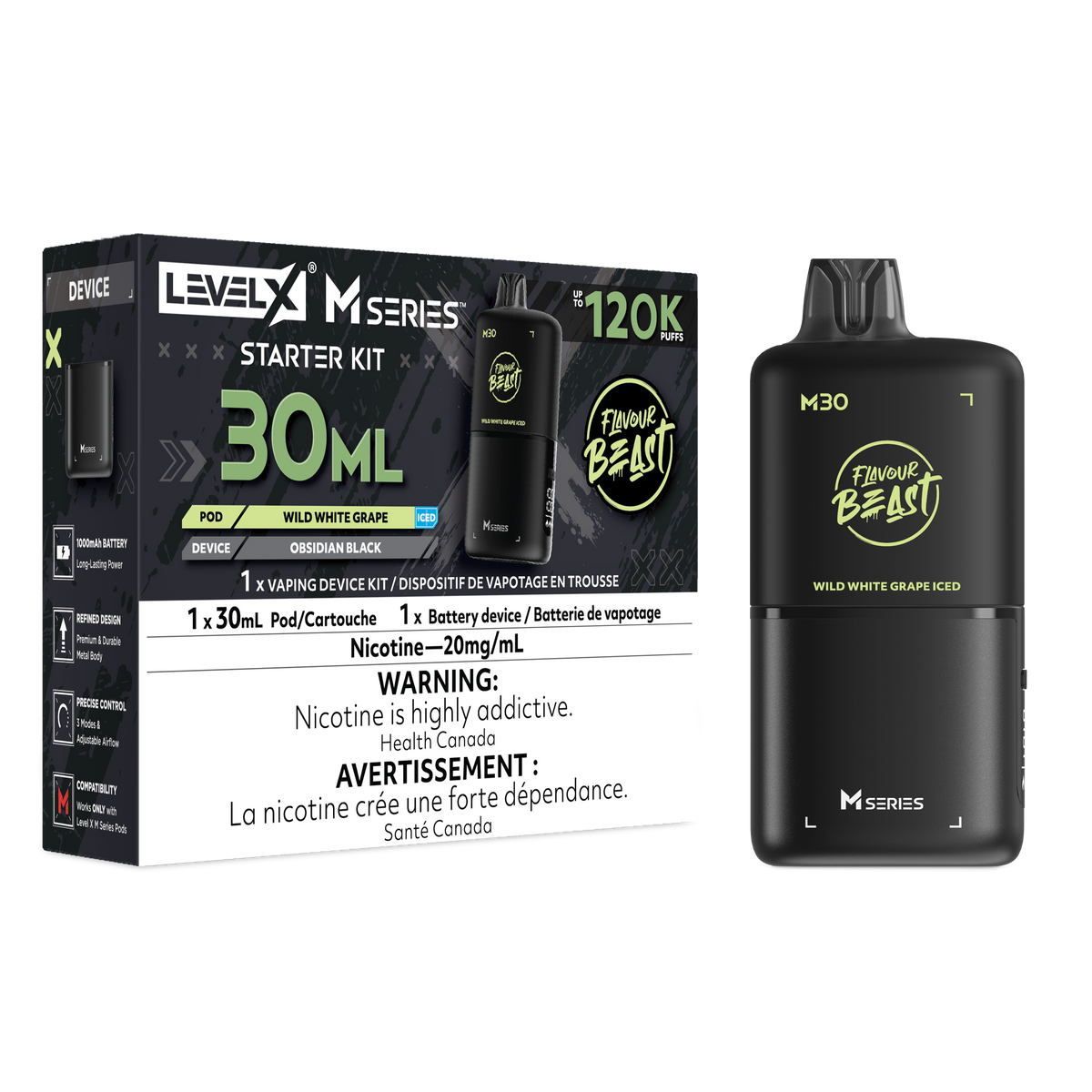 LEVEL X M SERIES PODS 30ML 120K PUFFS (AB) (STARTER KIT)